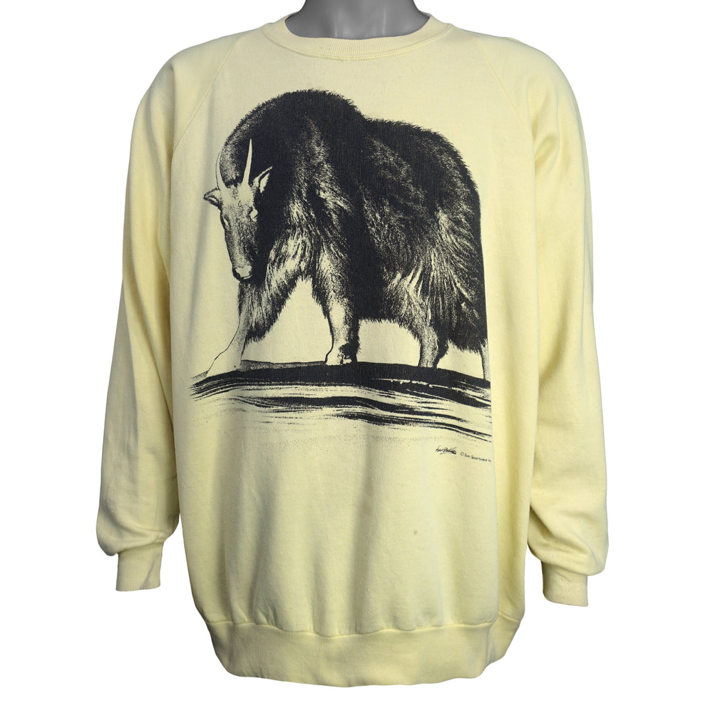 Vintage (Sun) - Bison Buffalo Crew Neck Sweatshirt 1990s 3X-Large Vintage Retro