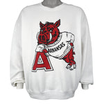 NCAA (Jerzees) - Arkansas Razorbacks Big Logo Sweatshirt 1990s X-Large Vintage Retro