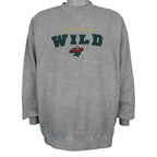NHL (CSA) - Grey Minnesota Wild Embroidered Sweatshirt 1990s X-Large Vintage Retro Hockey