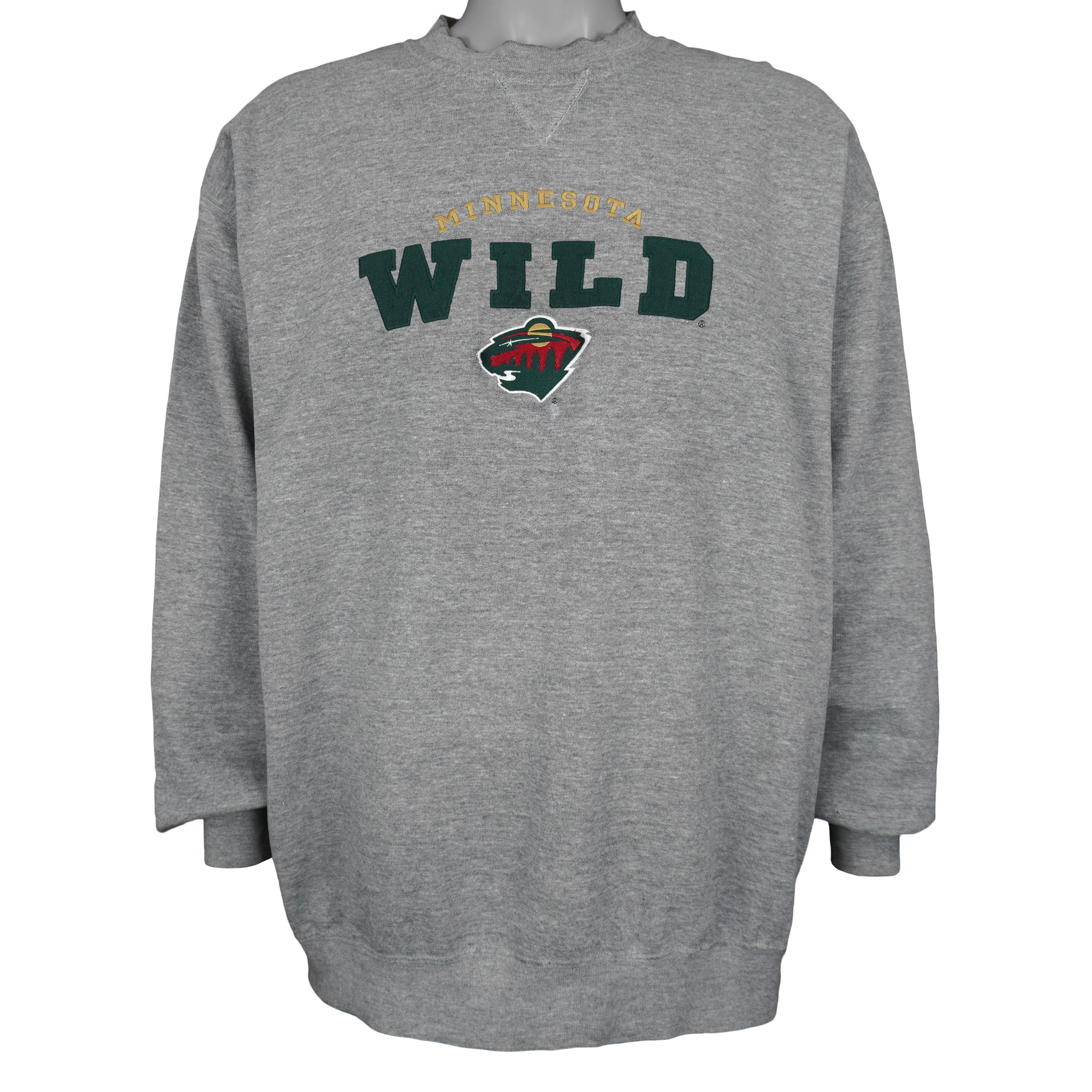 NHL (CSA) - Grey Minnesota Wild Embroidered Sweatshirt 1990s X-Large Vintage Retro Hockey