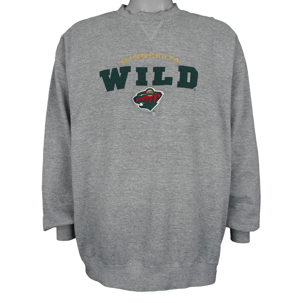 NHL (CSA) - Grey Minnesota Wild Embroidered Sweatshirt 1990s X-Large Vintage Retro Hockey