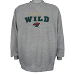NHL (CSA) - Grey Minnesota Wild Embroidered Sweatshirt 1990s X-Large