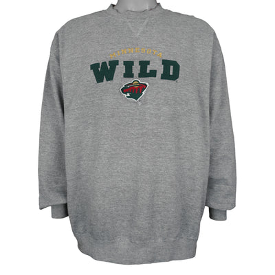 NHL (CSA) - Grey Minnesota Wild Embroidered Sweatshirt 1990s X-Large