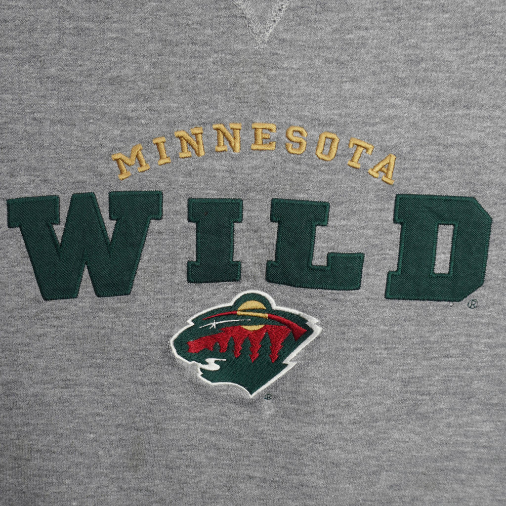 NHL (CSA) - Grey Minnesota Wild Embroidered Sweatshirt 1990s X-Large Vintage Retro Hockey