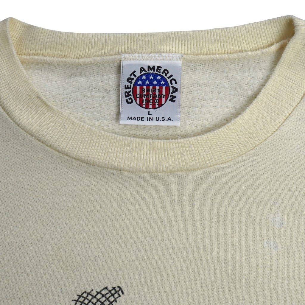 Vintage (Great American) - All Star Basketball Crew Neck Sweatshirt 1990s Large Vintage Retro