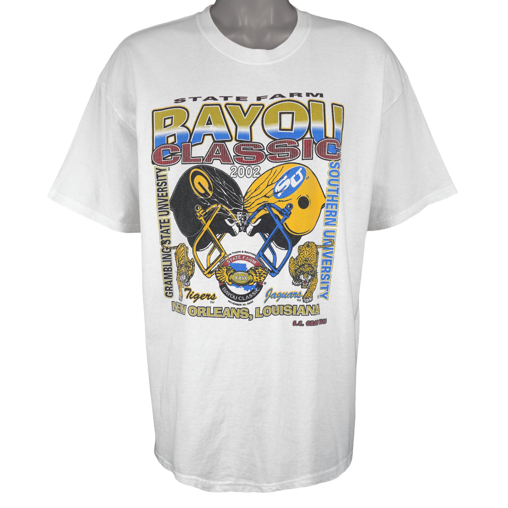 NCAA (Hanes) - Tigers Vs Jaguars Matchup Bayou Classic T-Shirt 2002 X-Large Vintage Retro