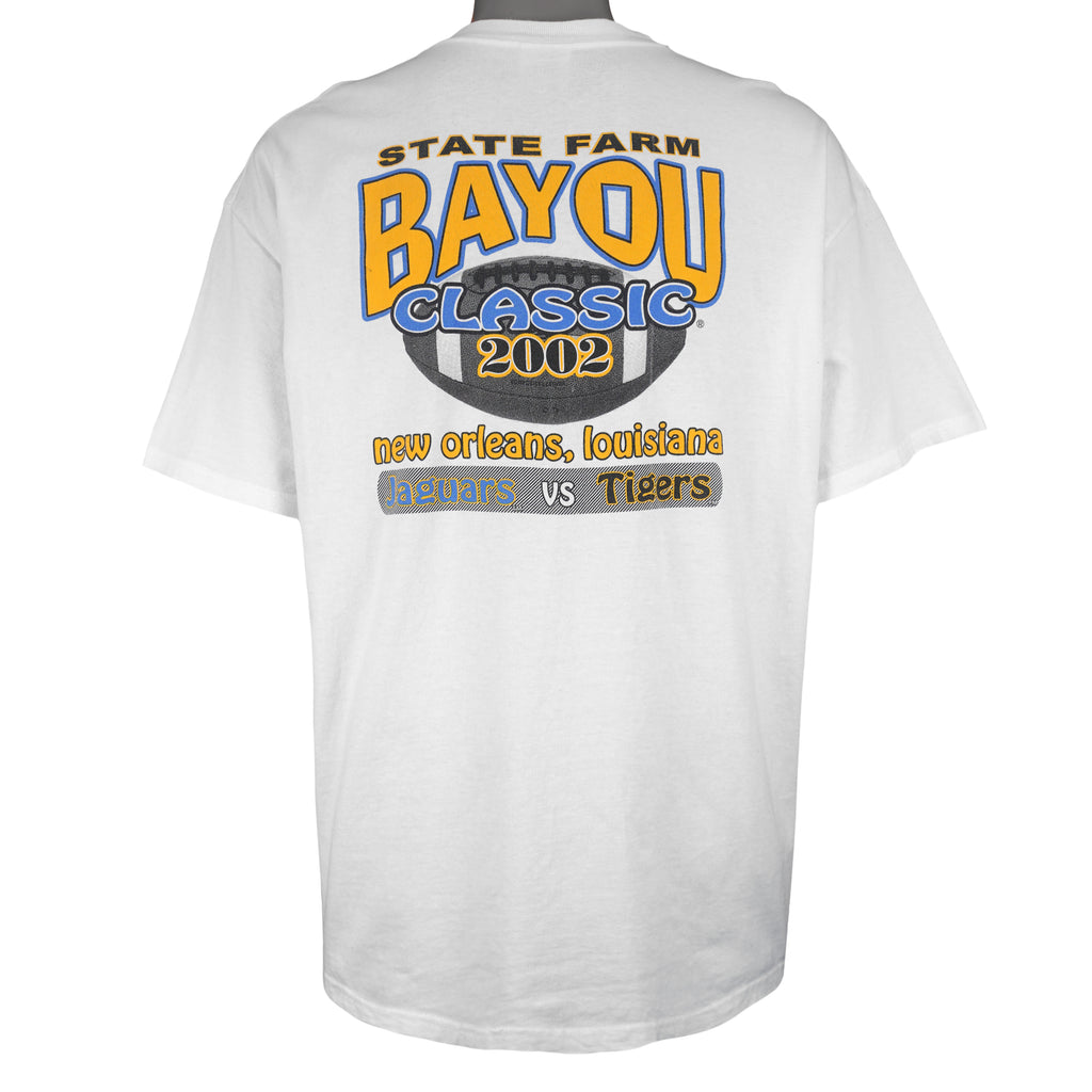 NCAA (Hanes) - Tigers Vs Jaguars Matchup Bayou Classic T-Shirt 2002 X-Large Vintage Retro