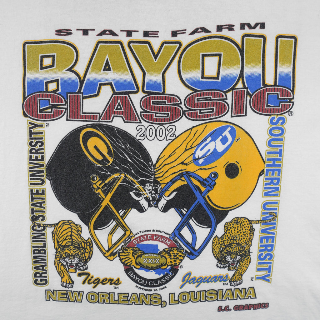 NCAA (Hanes) - Tigers Vs Jaguars Matchup Bayou Classic T-Shirt 2002 X-Large Vintage Retro