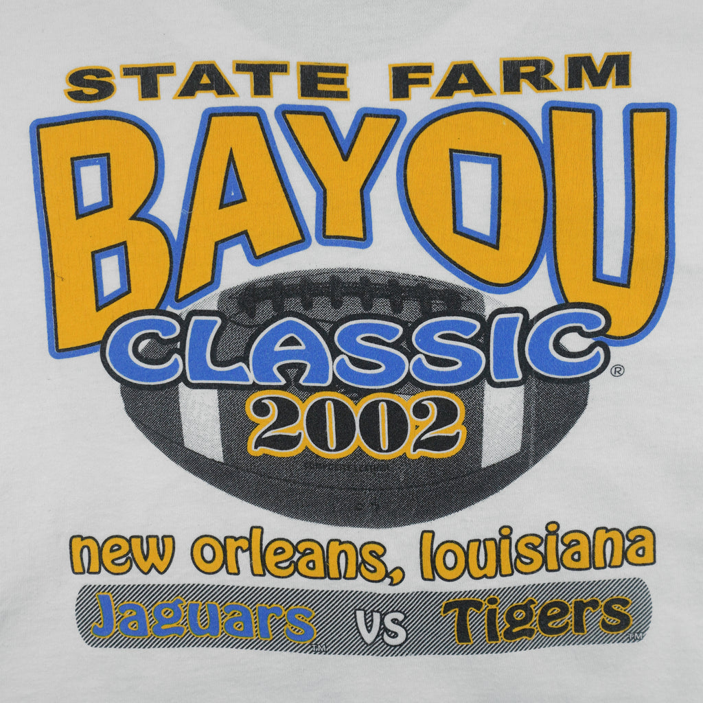 NCAA (Hanes) - Tigers Vs Jaguars Matchup Bayou Classic T-Shirt 2002 X-Large Vintage Retro