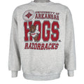 NCAA (Tultex) - Arkansas Razorbacks Hogs Spell-Out Sweatshirt 1990s X-Large Vintage Retro