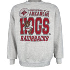 NCAA (Tultex) - Arkansas Razorbacks Hogs Spell-Out Sweatshirt 1990s X-Large Vintage Retro