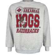 NCAA (Tultex) - Arkansas Razorbacks Hogs Spell-Out Sweatshirt 1990s X-Large Vintage Retro