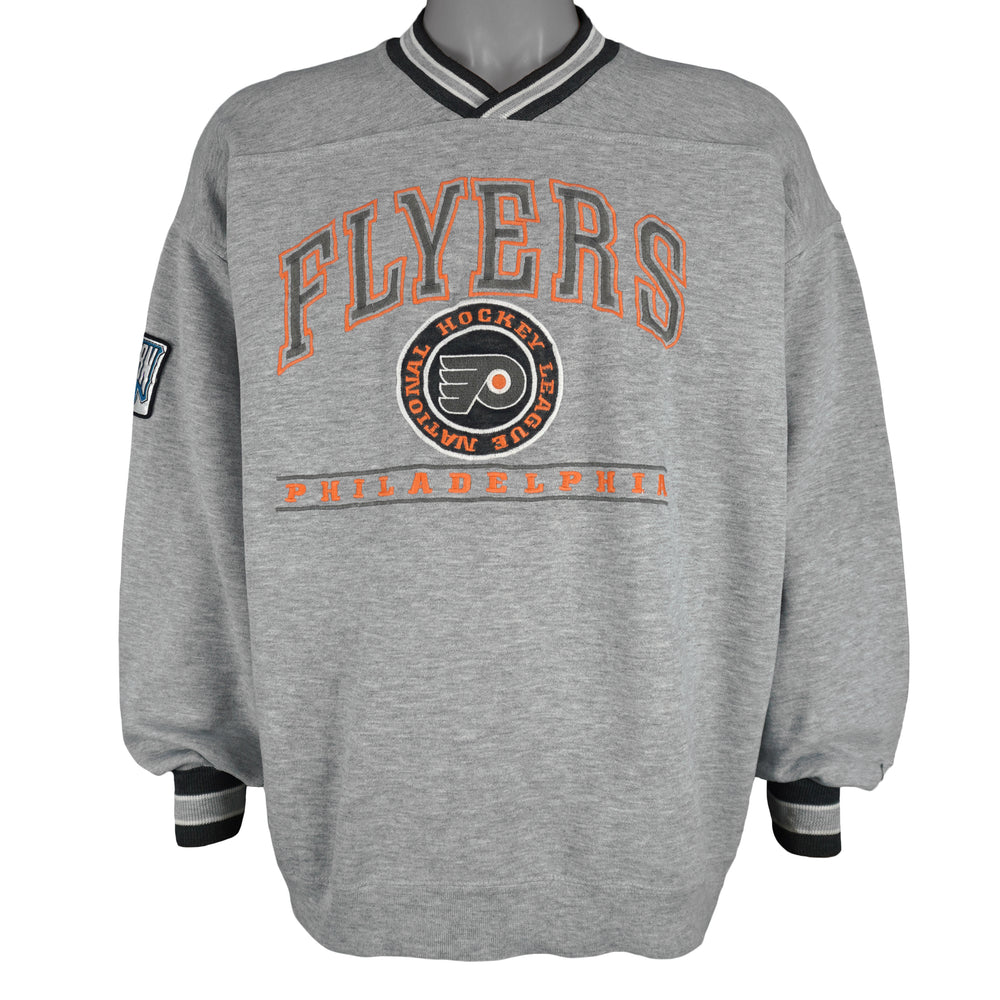 NHL (Lee) - Philadelphia Flyers Crew Neck Sweatshirt 1990s Large Vintage Retro Hockey
