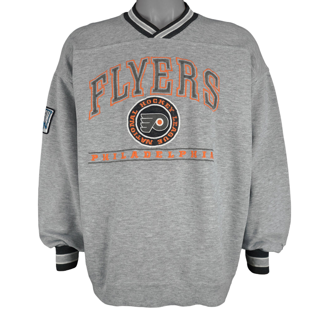 NHL (Lee) - Philadelphia Flyers Crew Neck Sweatshirt 1990s Large Vintage Retro Hockey
