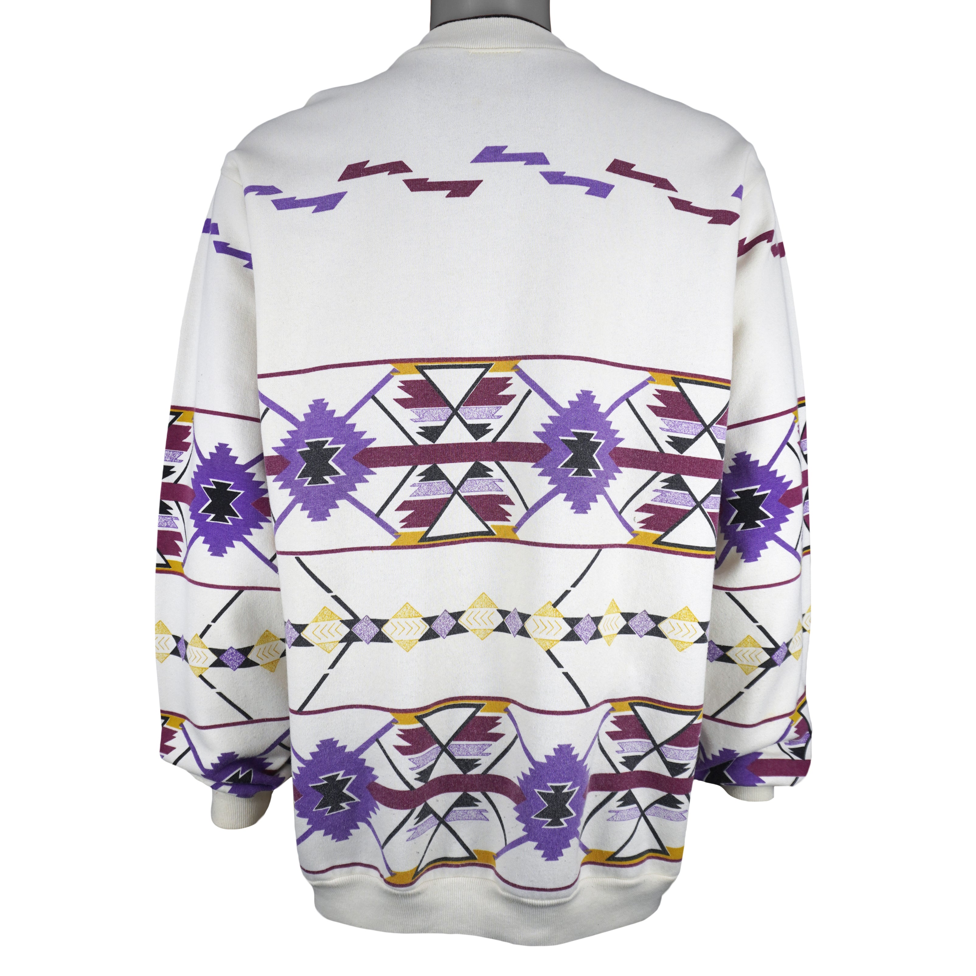 Vintage (AU) - Southwestern Geometric Button-Up Sweatshirt 1992 X-Large Vintage Retro
