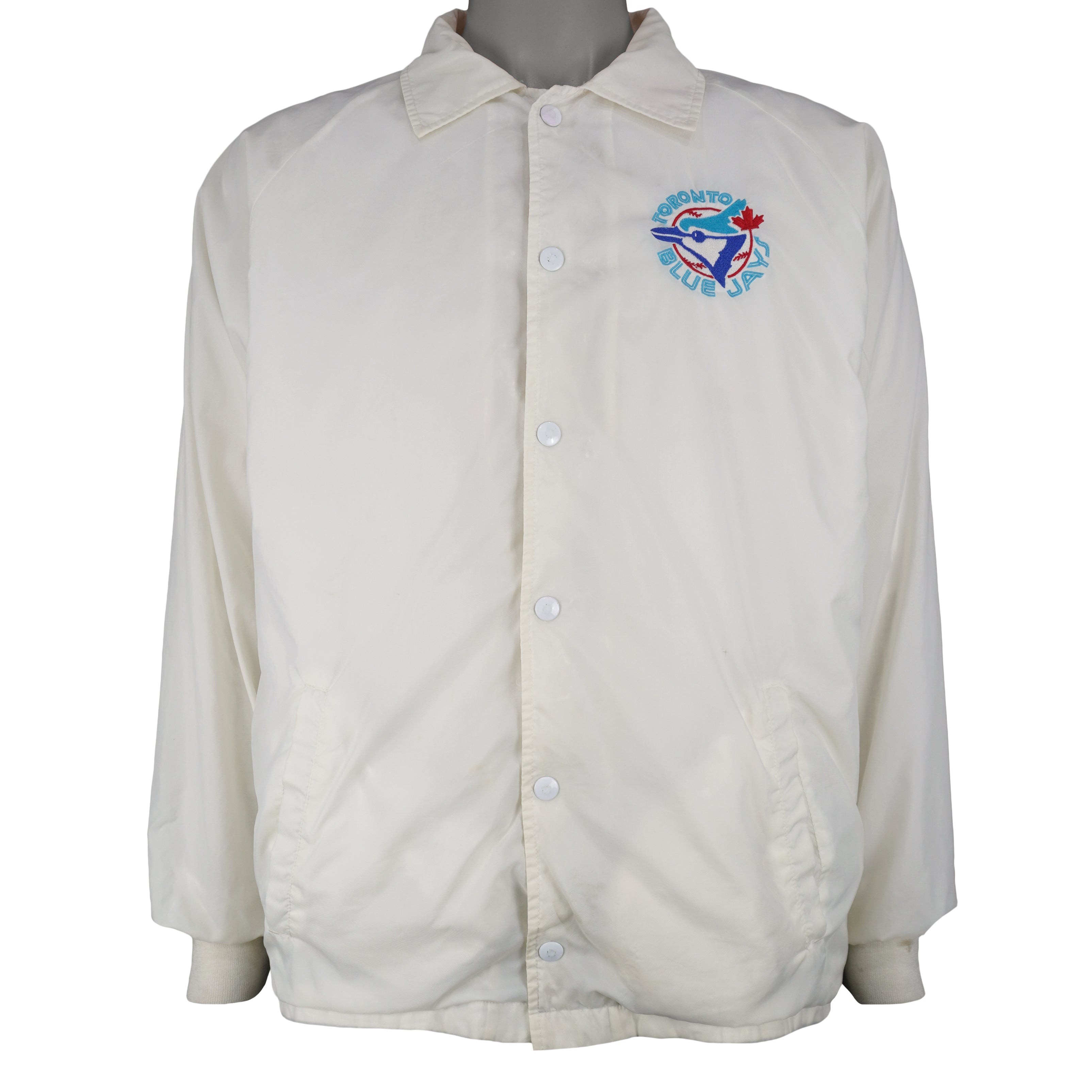 MLB (Athletics Softwear) - Toronto Blue Jays Button Up Jacket 1990s Medium Vintage Retro Baseball