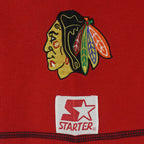Starter - Chicago Blackhawks 1/4 Button-Up T-Shirt 1990s Medium Vintage Retro Hockey