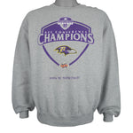 Nike - NFL Baltimore Ravens, Super Bowl XXXV Champions Crew Neck Sweatshirt 1990s Medium Vintage Retro Football
