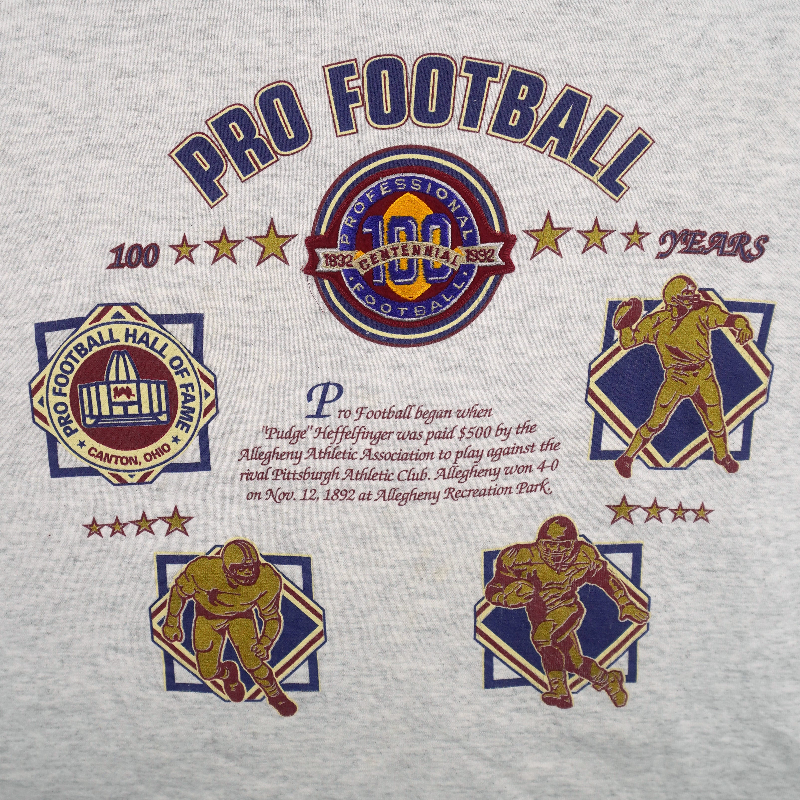 Vintage (Home Team) - 100 Years Pro Football Hall of Fame Sweatshirt 1992 X-Large Vintage Retro