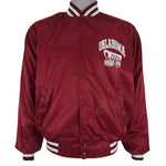 NCAA (Pride-Maker) - Red Oklahoma Sooners Satin Jacket 1990s Large Vintage Retro