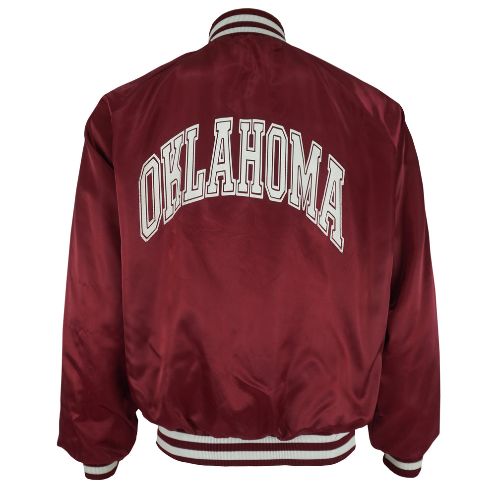 NCAA (Pride-Maker) - Red Oklahoma Sooners Satin Jacket 1990s Large Vintage Retro