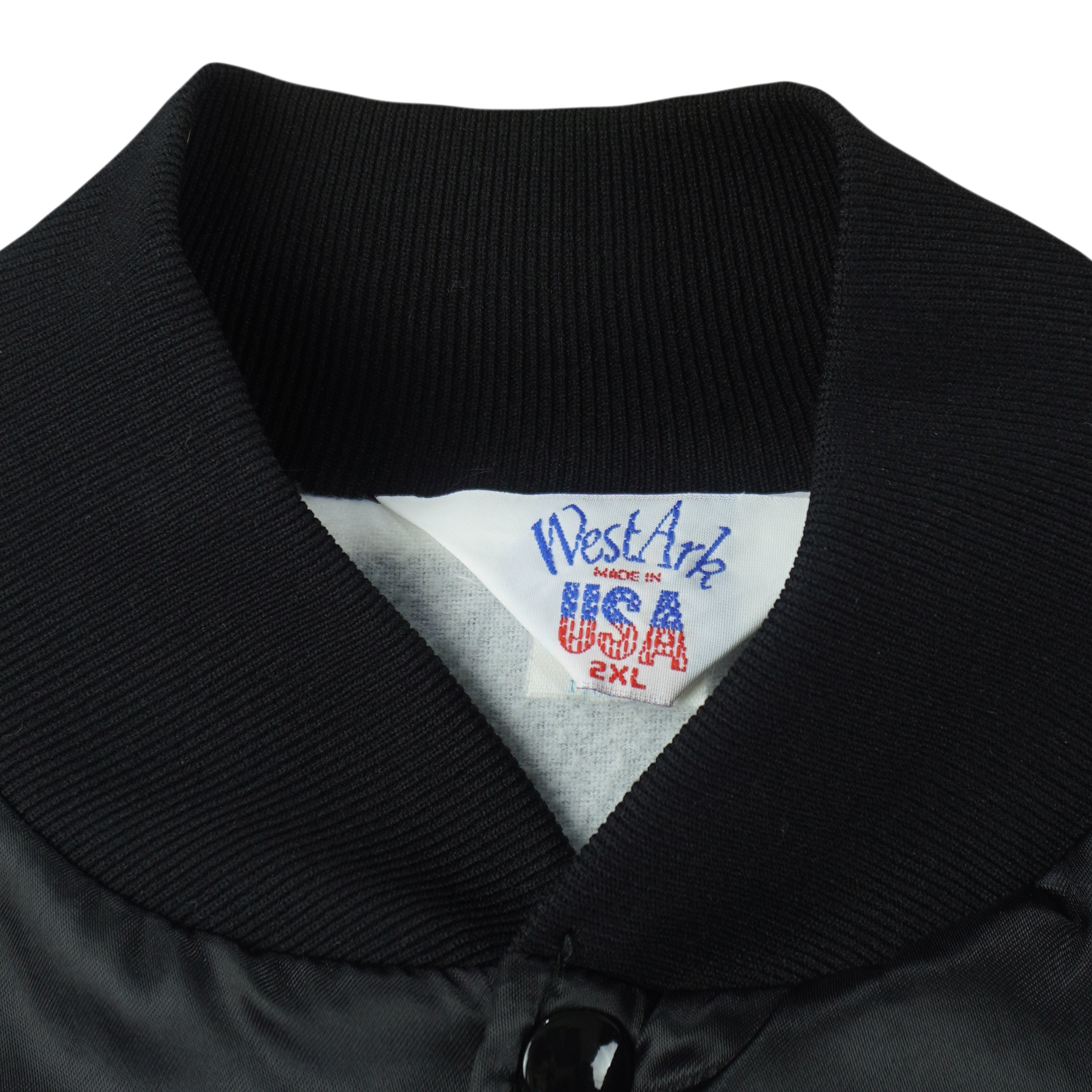 Vintage (West Ark) - Black Impala Car Satin Jacket 1990s 2X-Large Vintage Retro