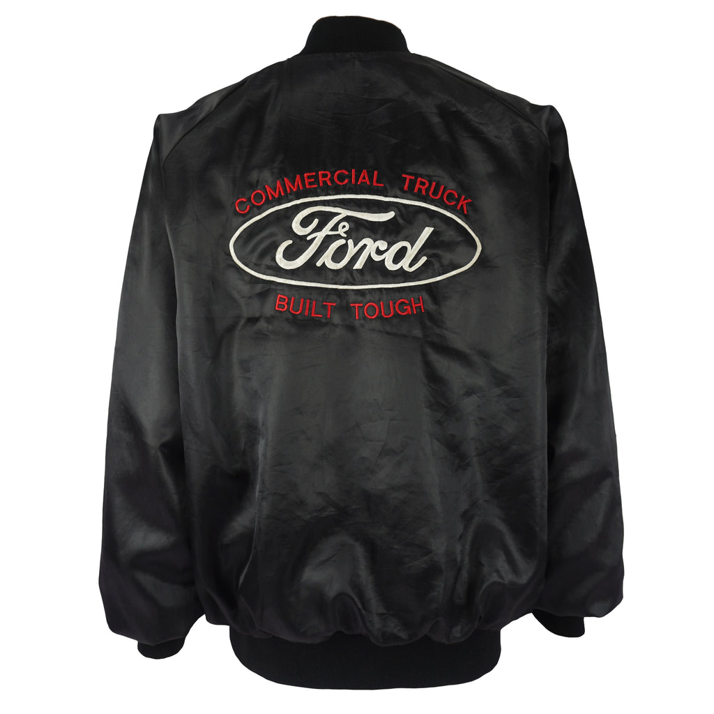 NASCAR (Auburn) - Ford Commercial Truck Spell-Out Satin Jacket 1990s XX-Large Vintage Retro