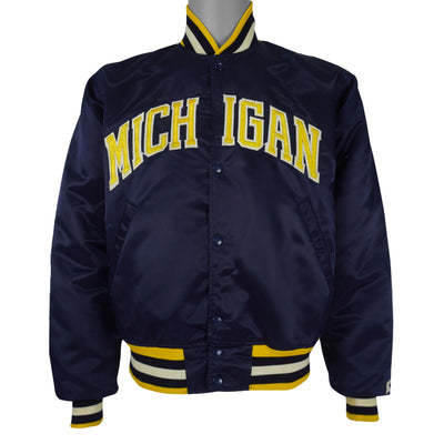 Starter - Michigan Wolverines Satin Jacket 1990s Medium