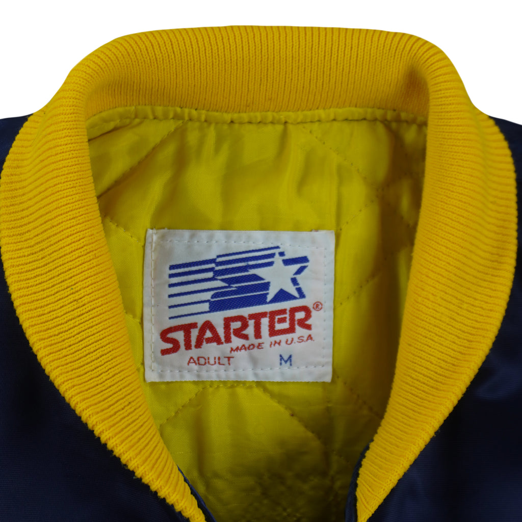 Starter - Michigan Wolverines Satin Jacket 1990s Medium Vintage Retro