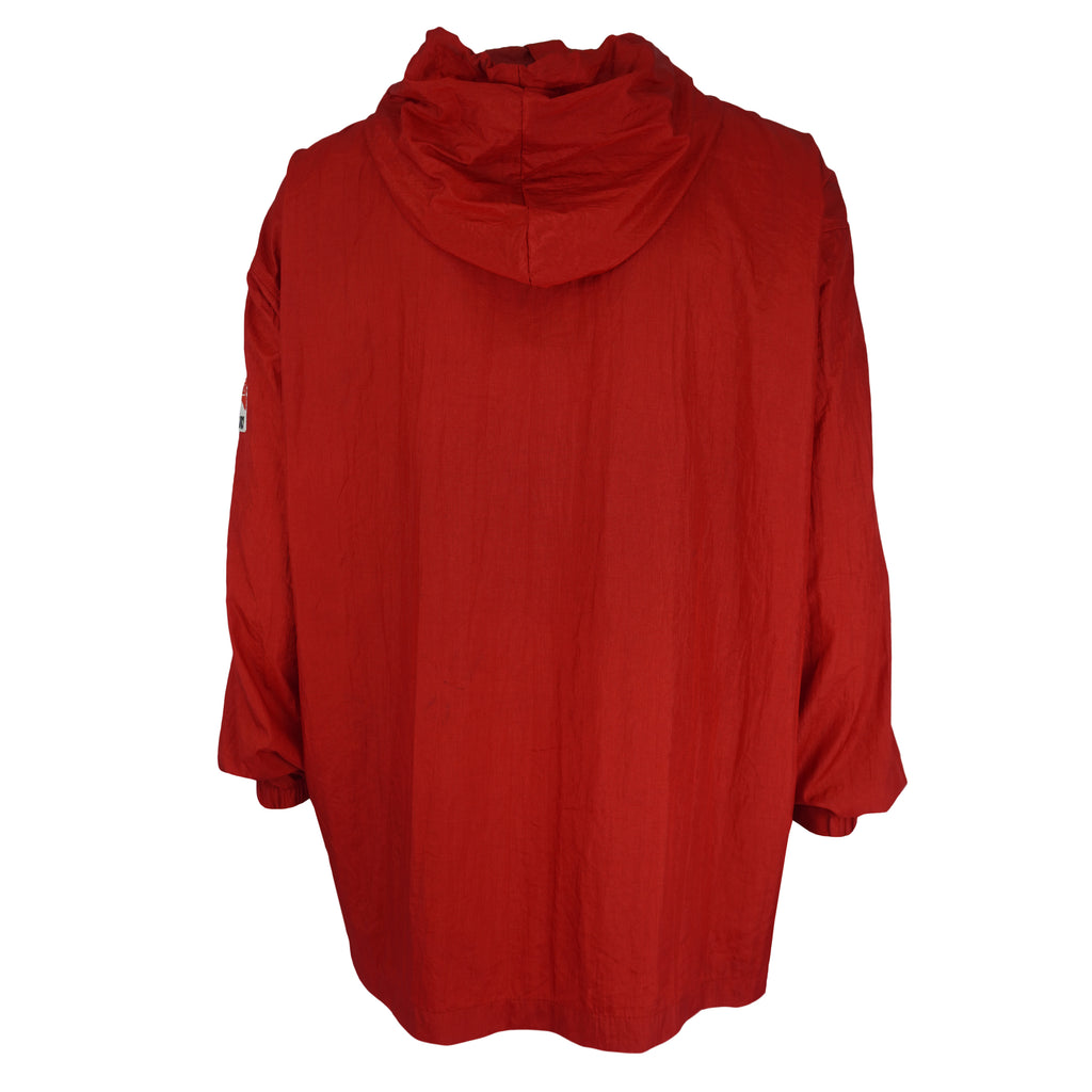 Vintage (Marlboro) - Red 1/4 Zip Pullover Packable Windbreaker 1990s X-Large Vintage Retro