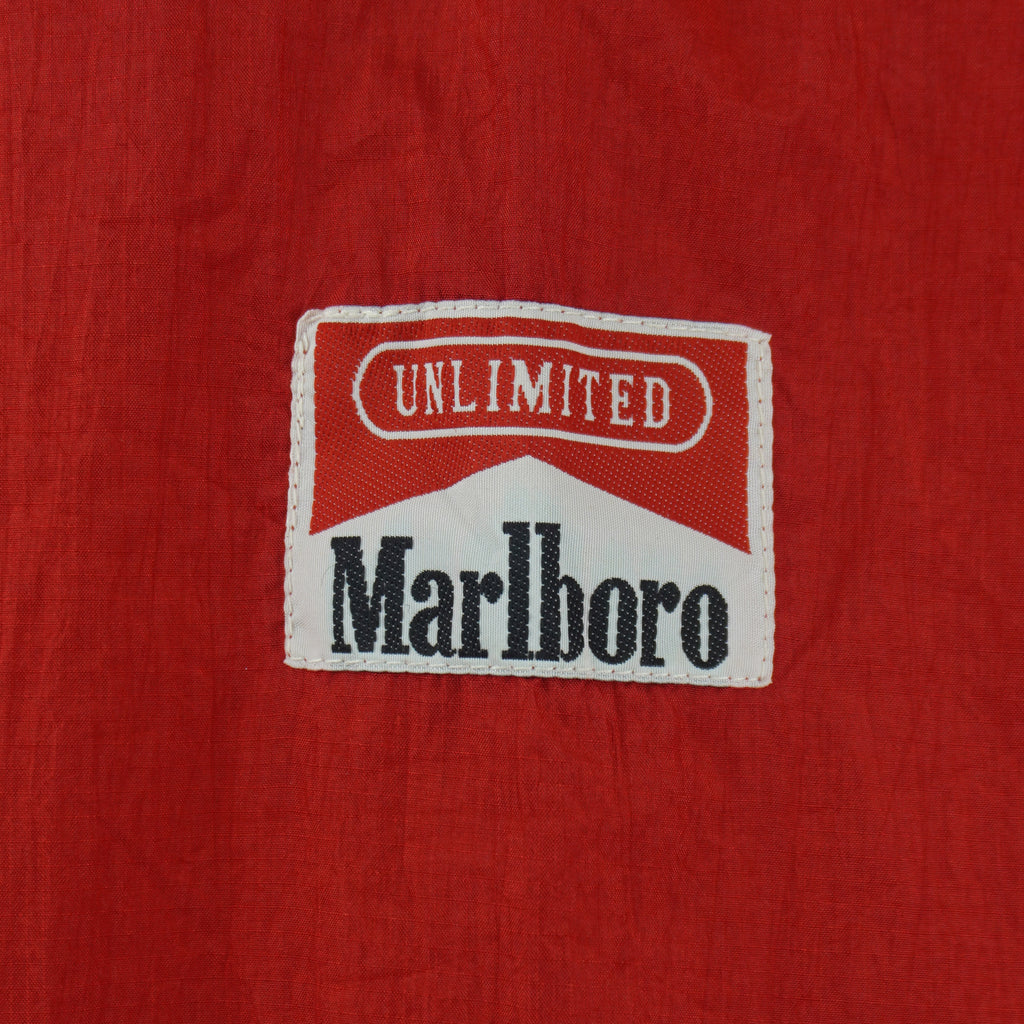 Vintage (Marlboro) - Red 1/4 Zip Pullover Packable Windbreaker 1990s X-Large Vintage Retro