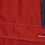 Tommy Hilfiger - Red Athletics 1/4 Zip-Up Hooded Windbreaker 1990s Large Vintage Retro