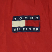 Tommy Hilfiger - Red Athletics 1/4 Zip-Up Hooded Windbreaker 1990s Large Vintage Retro