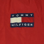 Tommy Hilfiger - Red Athletics 1/4 Zip-Up Hooded Windbreaker 1990s Large Vintage Retro