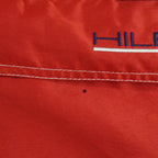 Tommy Hilfiger - Red Athletics 1/4 Zip-Up Hooded Windbreaker 1990s Large Vintage Retro