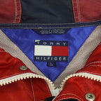 Tommy Hilfiger - Red Athletics 1/4 Zip-Up Hooded Windbreaker 1990s Large