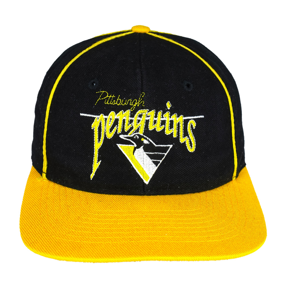 NHL (The Game) - NHL Pittsburgh Penguins Snapback Hat 1990s OSFA Vintage Retro Hockey