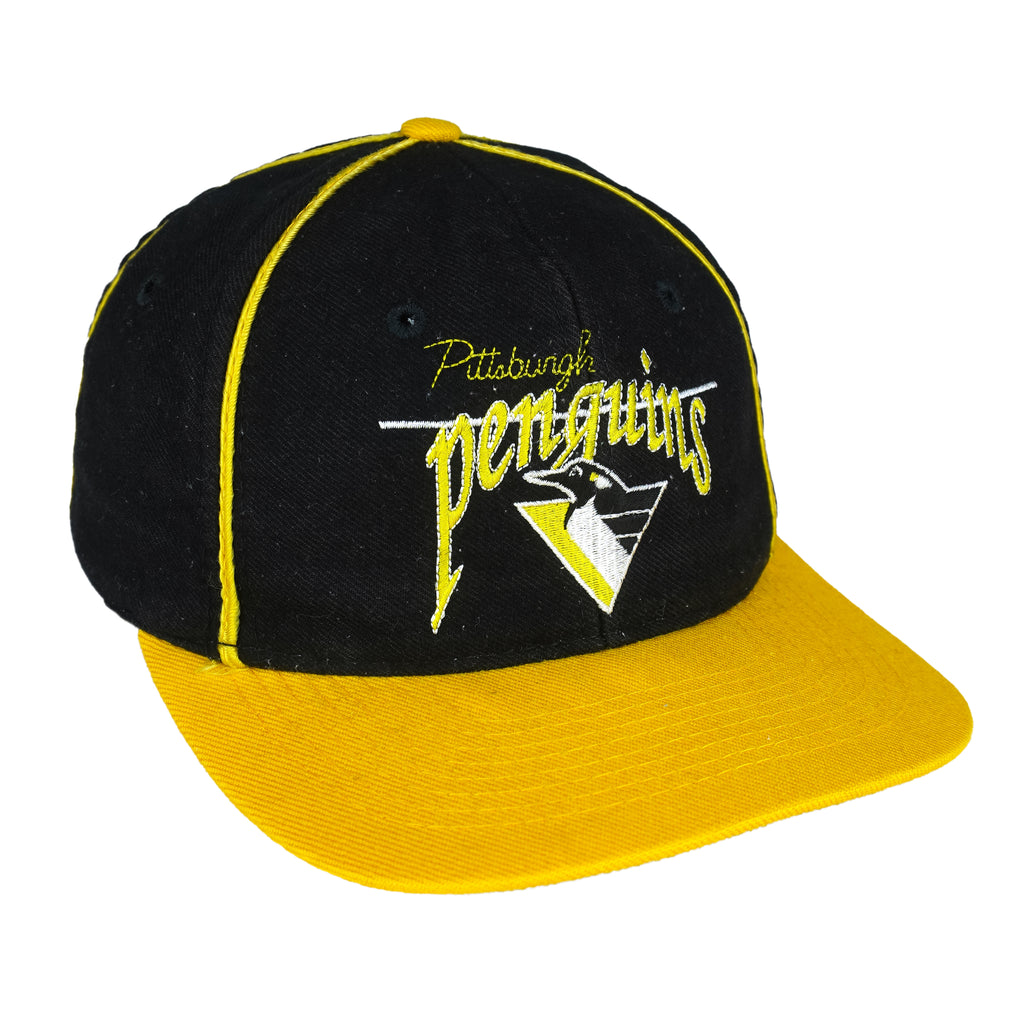 NHL (The Game) - NHL Pittsburgh Penguins Snapback Hat 1990s OSFA Vintage Retro Hockey