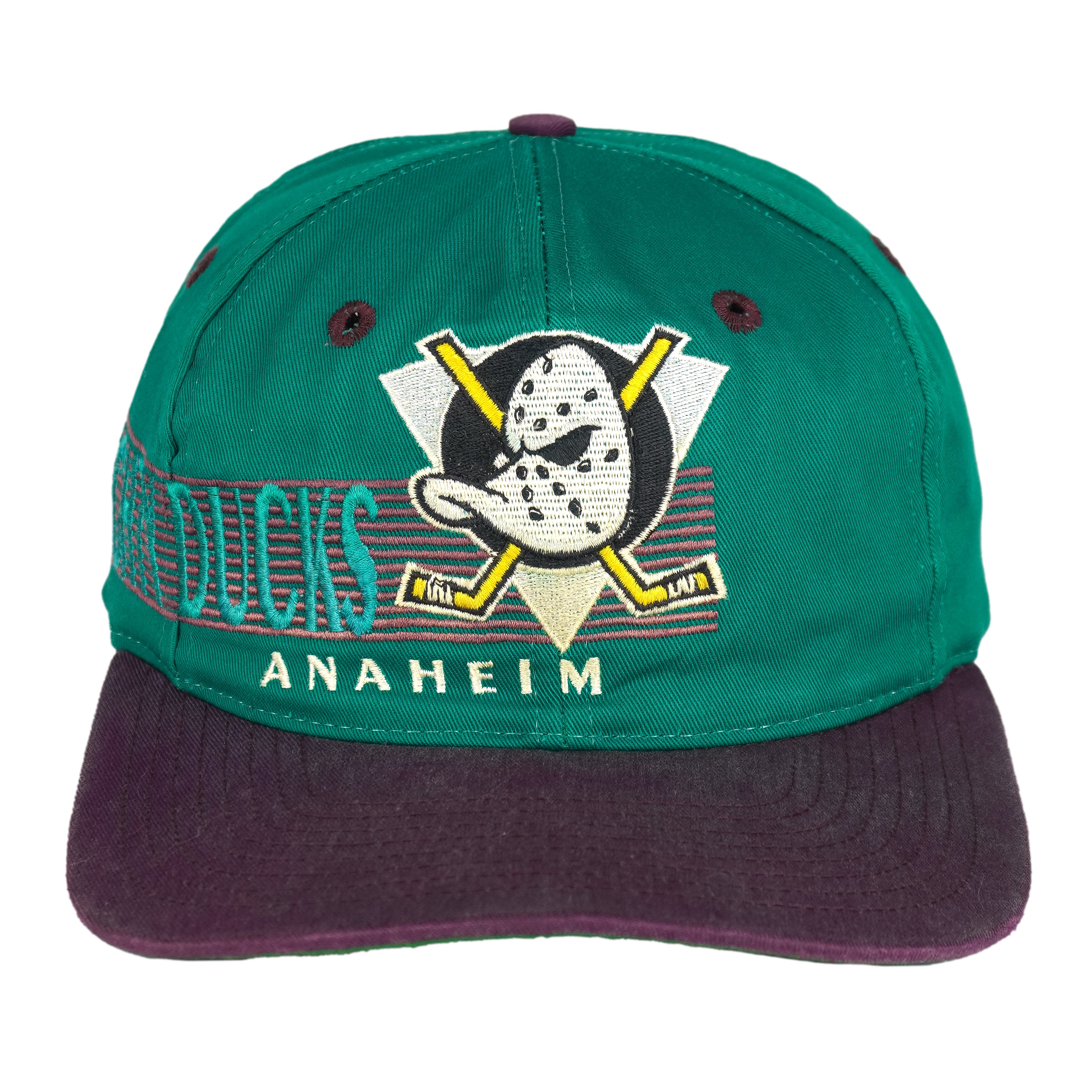 NHL (The Game) - Anaheim Mighty Ducks Snapback Hat 1990s OSFA Vintage Retro Hockey