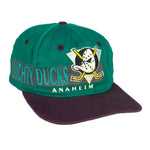 NHL (The Game) - Anaheim Mighty Ducks Snapback Hat 1990s OSFA Vintage Retro Hockey
