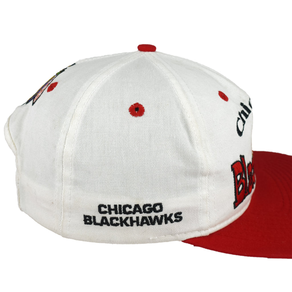 NHL (#1 Apparel) - Chicago Blackhawks Embroidered Snapback Hat 1990s OSFA Vintage Retro Hockey