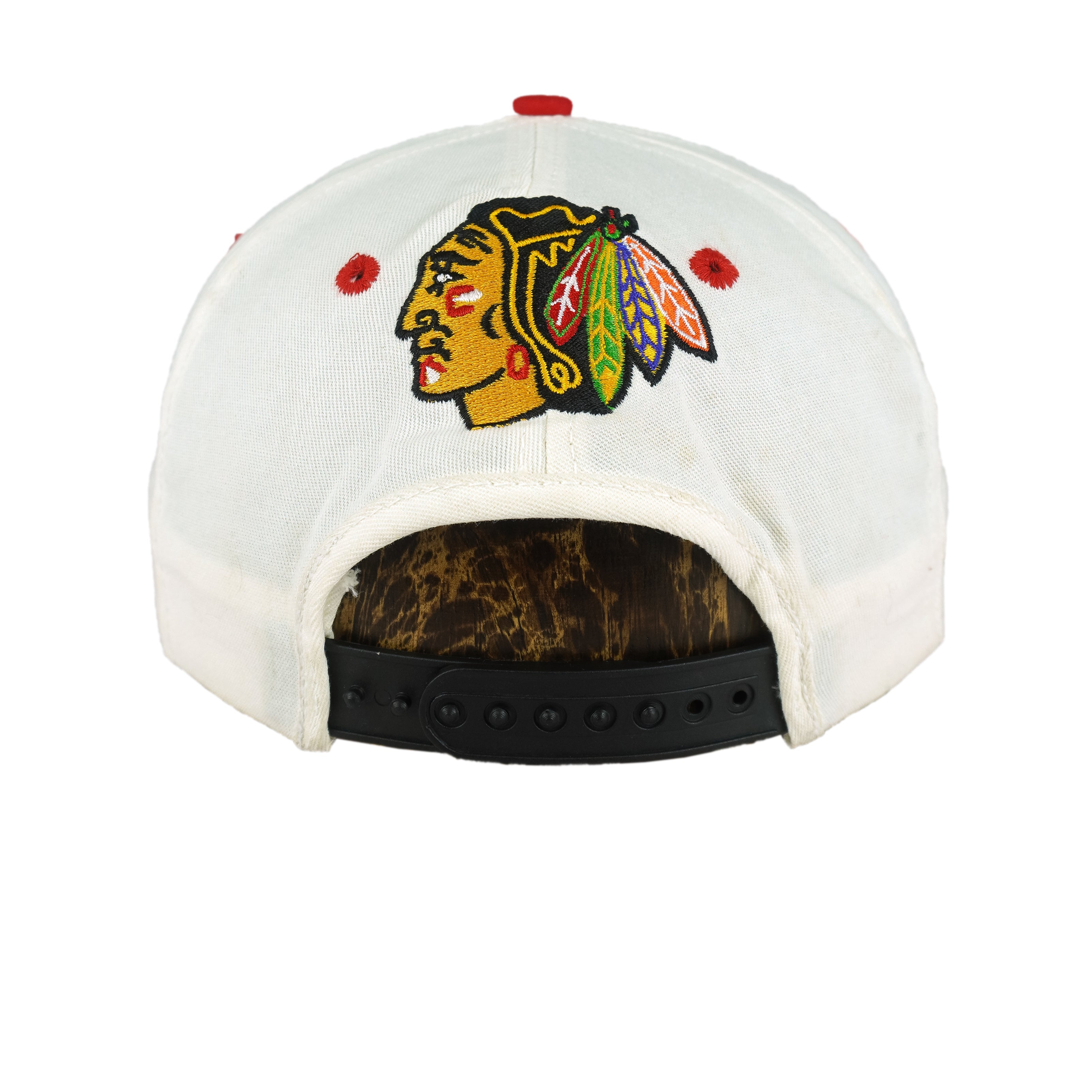 NHL (#1 Apparel) - Chicago Blackhawks Embroidered Snapback Hat 1990s OSFA Vintage Retro Hockey