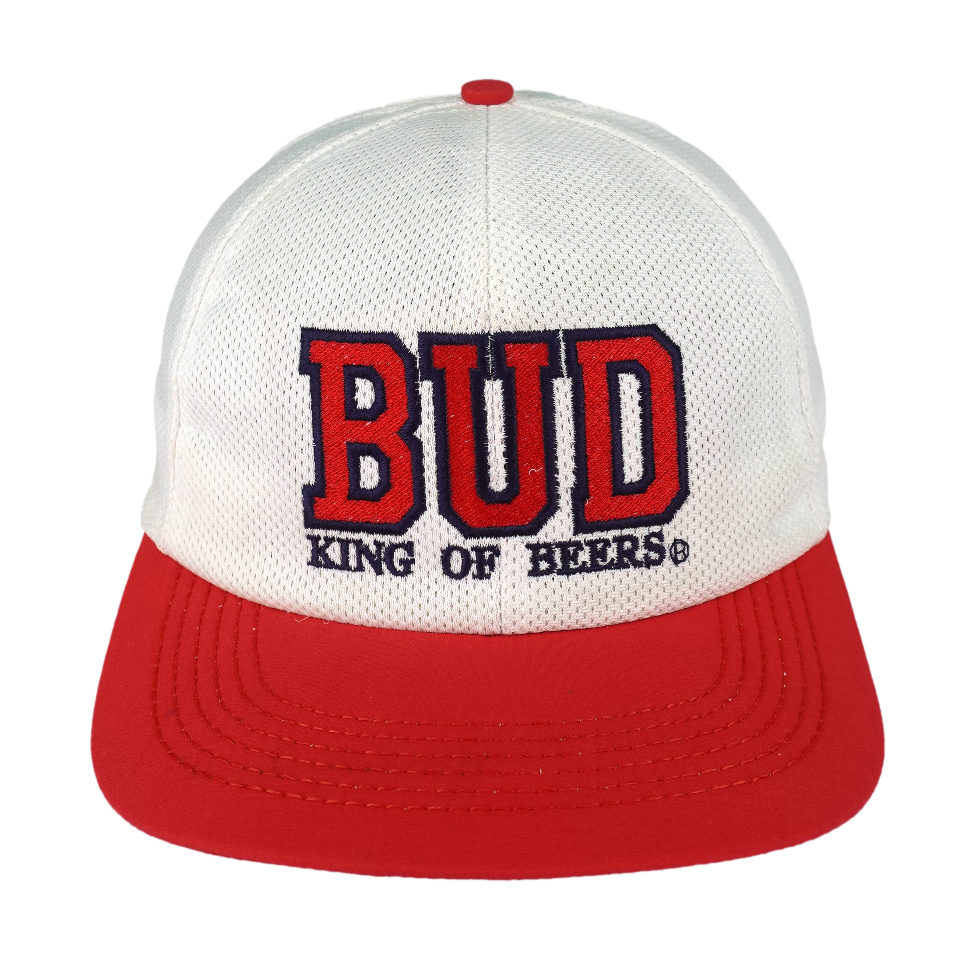 Budweiser - King of Beers Embroidered Snapback Hat 1990s OSFA Vintage Retro