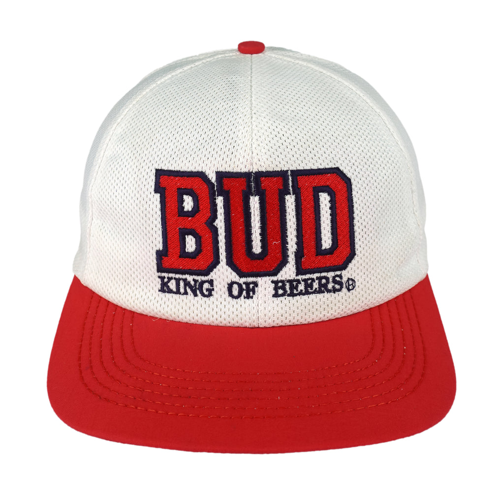 Budweiser - King of Beers Embroidered Snapback Hat 1990s OSFA Vintage Retro