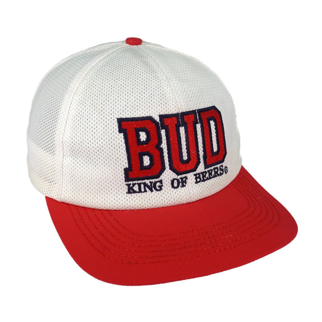 Budweiser - King of Beers Embroidered Snapback Hat 1990s OSFA Vintage Retro