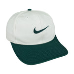 Nike - White Big Logo Snapback Hat 1990s OSFA Vintage Retro