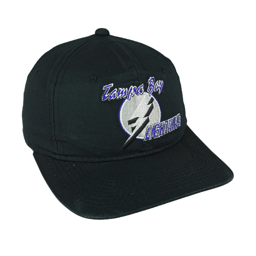 NHL (The G Cap) - Tampa Bay Lightning Snapback Hat 1990s OSFA Vintage Retro Hockey