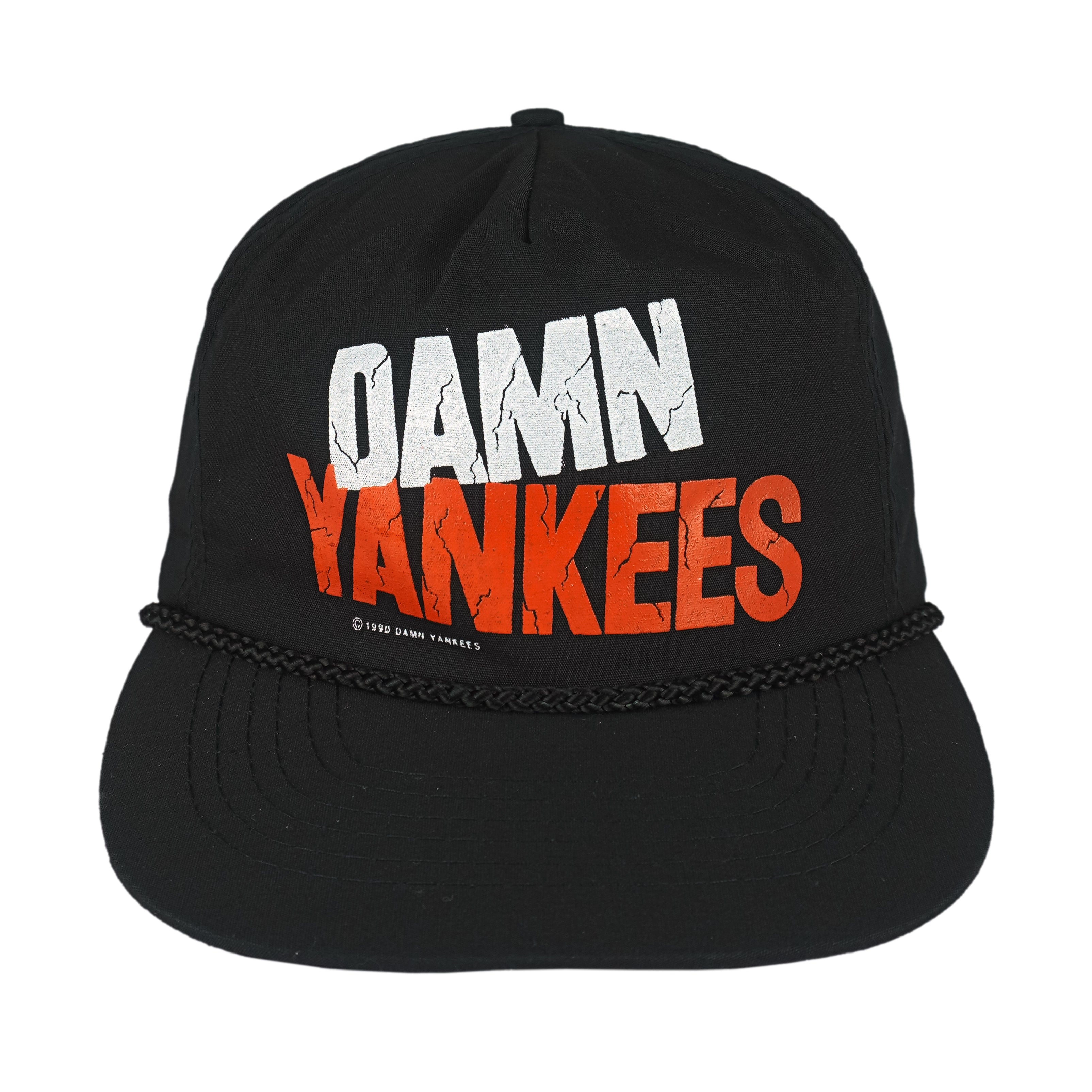 Vintage (Otto)- Damn Yankees Spell-Out Strapback Hat 1990 OSFA Vintage Retro