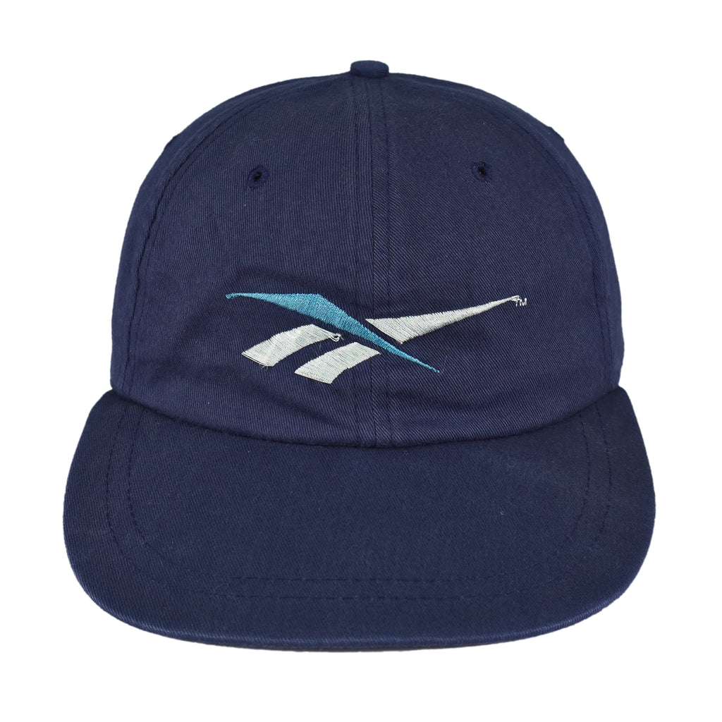 Reebok - Blue Embroidered Logo Snapback Hat 1990s OSFA Vintage Retro