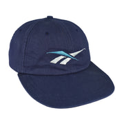 Reebok - Blue Embroidered Logo Snapback Hat 1990s OSFA Vintage Retro
